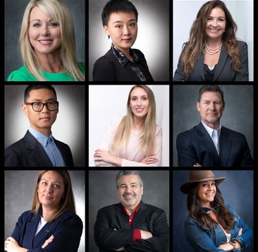 A grid view of nine professional headshot clients at Port Richey Headshots