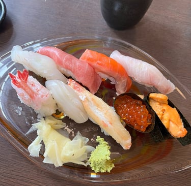 a plate of sushi in otaru hokkaido japan