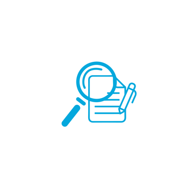 a magnifying glass with a contract