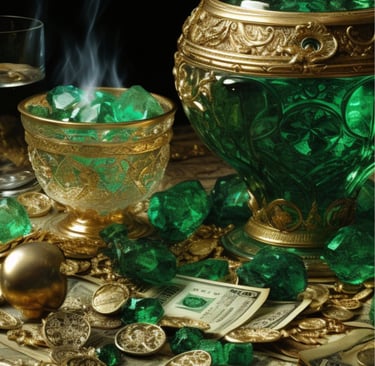 a potted money and a potted money