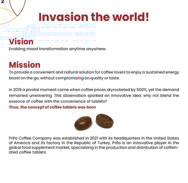 a flyer with a picture of two coffee beans