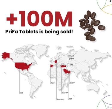 a map of coffee beans and coffee beans