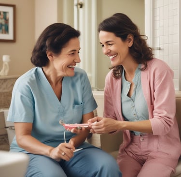 Caregiver helping a patient on a wheelchair