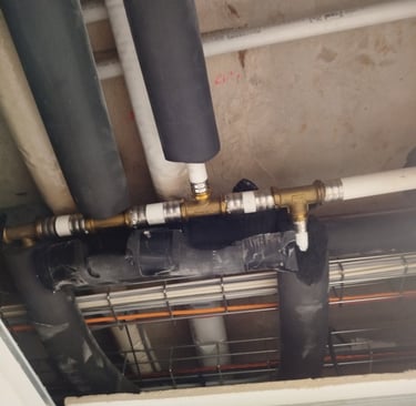 depart et arriver d'eau chaude