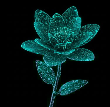 a flower made of technology