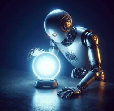 Robot gazing into a crystal ball