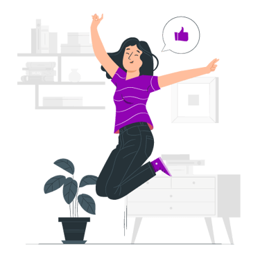 a woman jumping in the air with her arms up and arms out