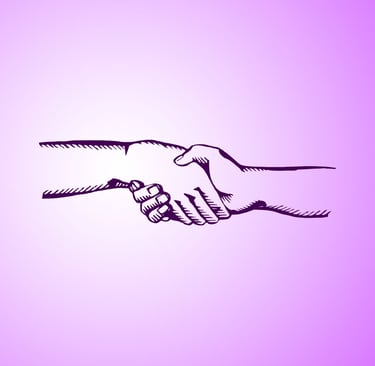 a hand holding in a hand