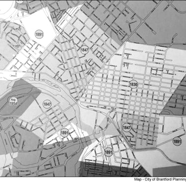 Map of Brantford's Annexations