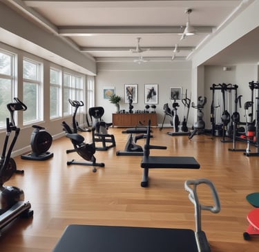 Room full of exercise equipment