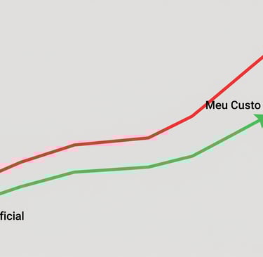 Gráfico que ilustra o conceito de inflação pessoal, mostrando a diferença entre a linha do IPCA Ofic