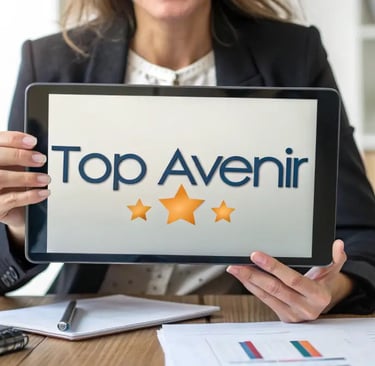 une femme tenant une tablette avec une tablette et une tablette avec un niveau supérieur