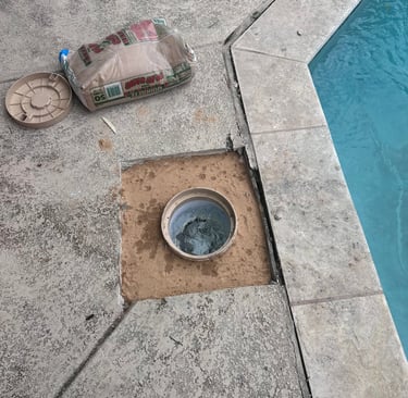 Skimmer replacement for a broken skimmer found during a pool leak detection
