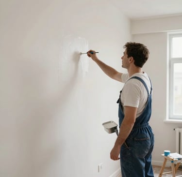A cleaning cart is positioned in an outdoor area with a concrete building structure in the background. The cart holds a large bucket and cleaning supplies, including a striped cloth and a pink cloth hanging over the handle. A green scrubbing brush is placed on the bottom platform. Surrounding the area are vibrant flower beds with yellow and white flowers, as well as bushes and trees, contributing to a tidy and well-maintained environment.