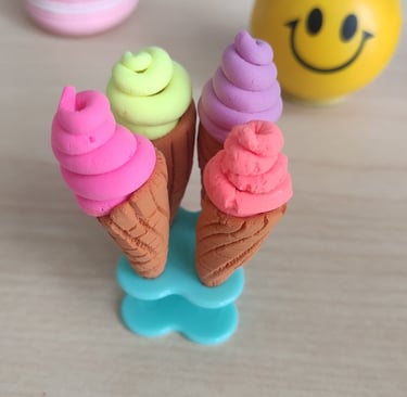 Air Dry Clay Ice Cream Brigth Colors