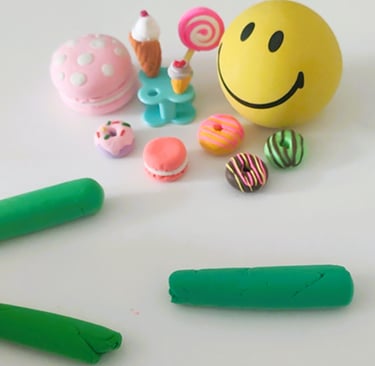 Green air dry clay rolls