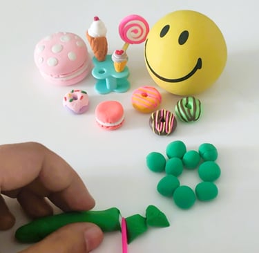 Little balls very hungry caterpillar air-dry clay