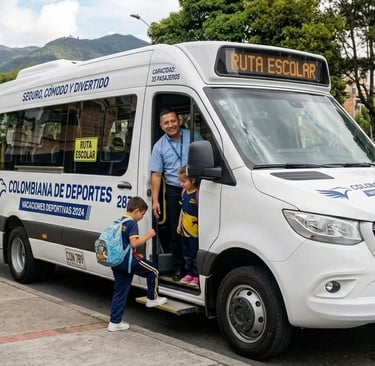 Curso vacacional en bogota, servicio de transporte