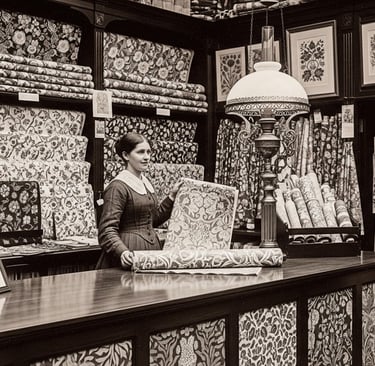victorian wall paper shop selling floral patterns