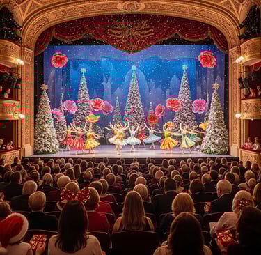 theatre audience watching waltz of the flowers at xmas