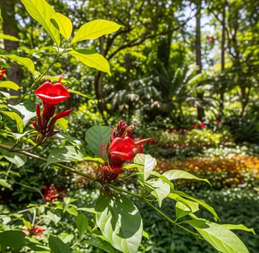 hookers lips flower in shining sun