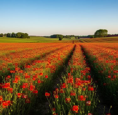 field of poppies in fennville michigan