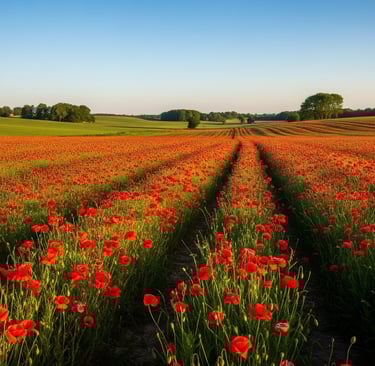 field of poppies in fennville michigan
