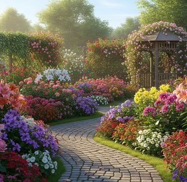 amazing flowers in secret garden