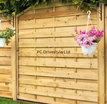 garden fencing at a house in beford by PC Drivestyle Ltd