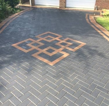 block paved patterned driveway in bedford by PC Drivestyle Ltd