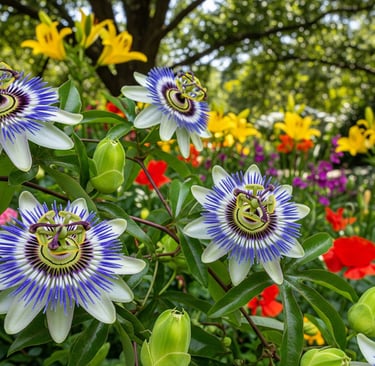 a bunch of flowers that are in a garden