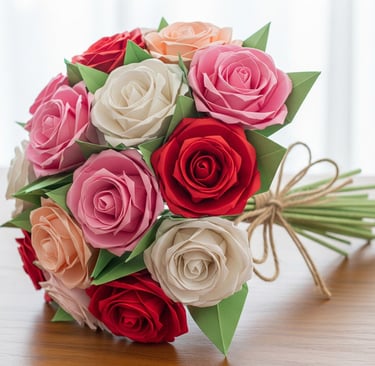 a bouquet of roses on a table