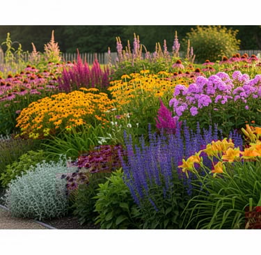 growing perennials in a flower garden