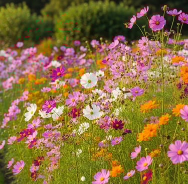 a field of flowers that are in blooming