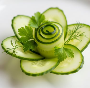 a cucumber with a spiral - shaped cucumber on it