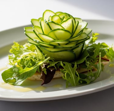 how to make cucumber flower garnish