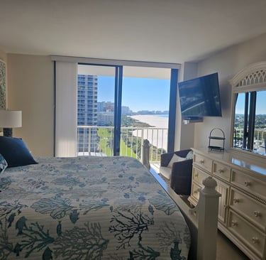 bedroom with view of marco island beach