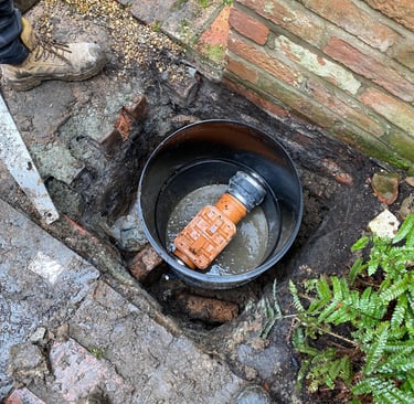 flood pump sucking water from a property in worcester
