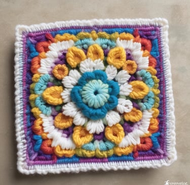 primavera flowers granny square pattern