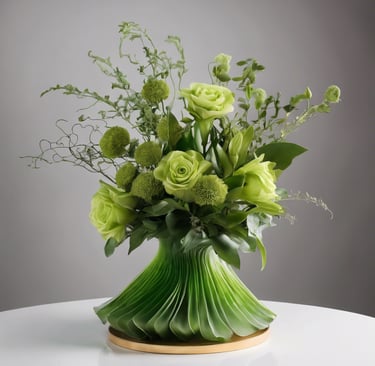 a flower pot on a counter