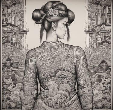 japanese flower tattoo art woman
