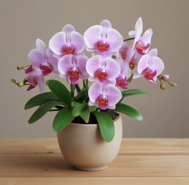 orchid flower in plant pot
