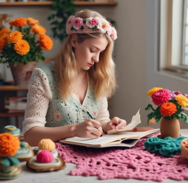 young woman making notes