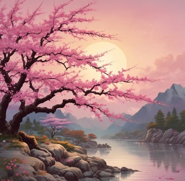 japan cherry blossom scene