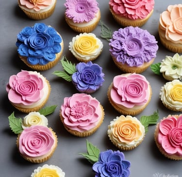 buttercream flowers on table