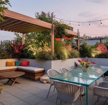 Modern terrace garden design services in Bangalore homes