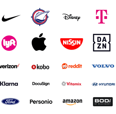 a variety of logos on a white background