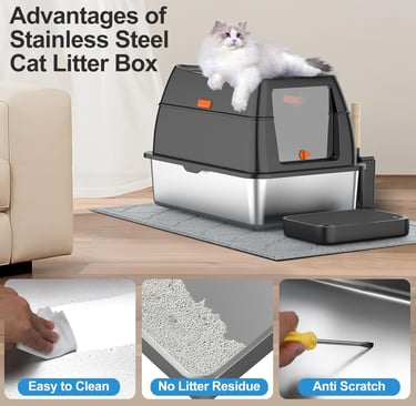 a cat litter can be seen here