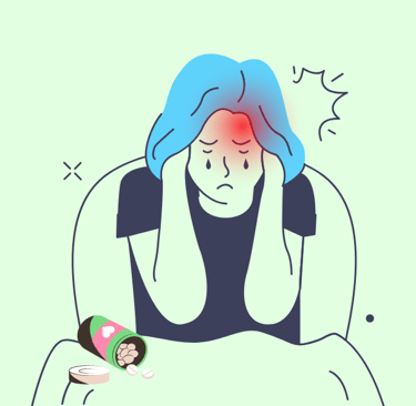 Woman with migraine 