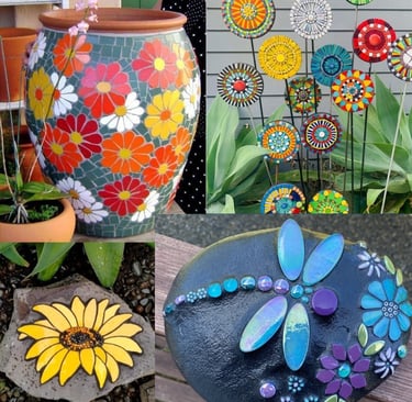 a collage of different colored flowers and plants